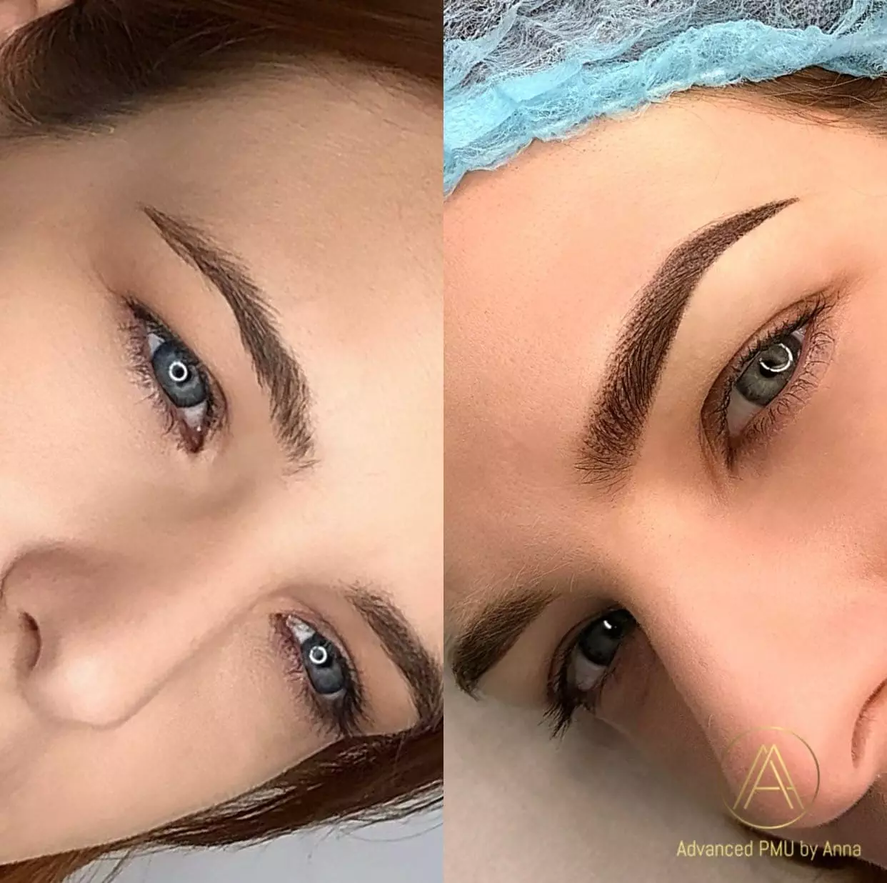 Permanent Makeup Eyebrows, Before & After